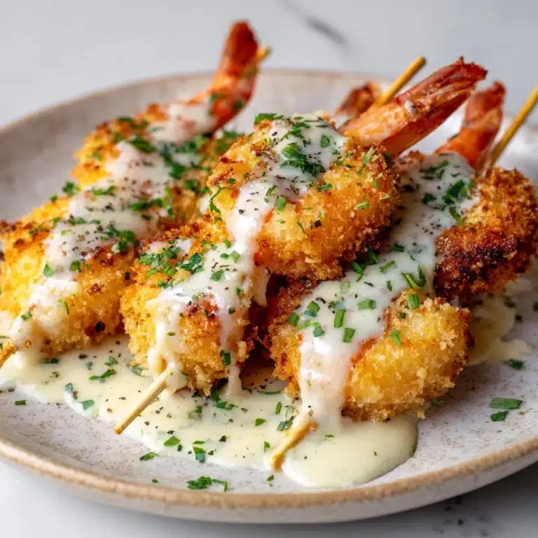 Shrimp Alfredo Corn Dog Sticks Recipe