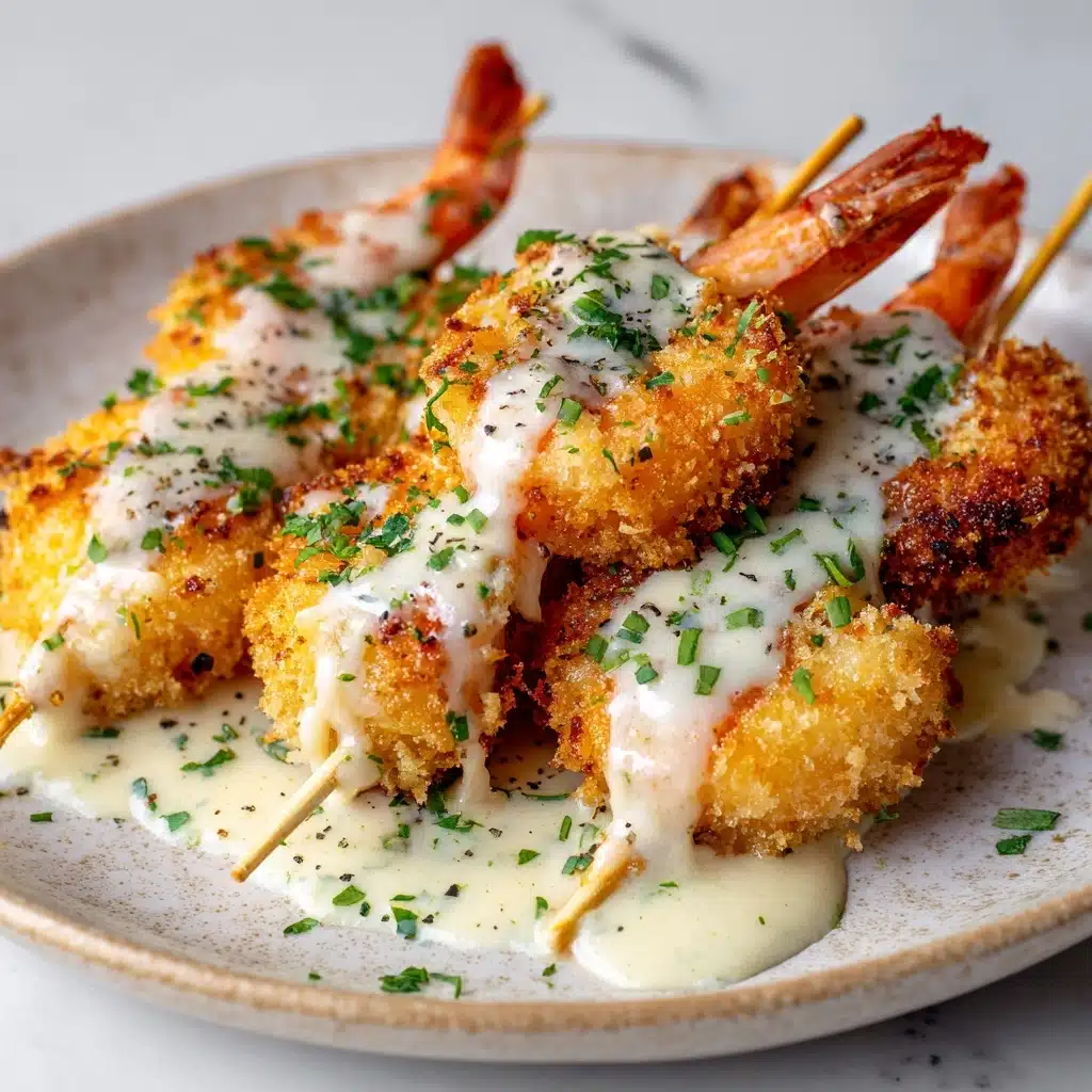 Shrimp Alfredo Corn Dog Sticks Recipe