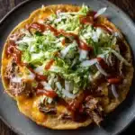 Cheesy Tostadas with Lettuce and Sauce Recipe