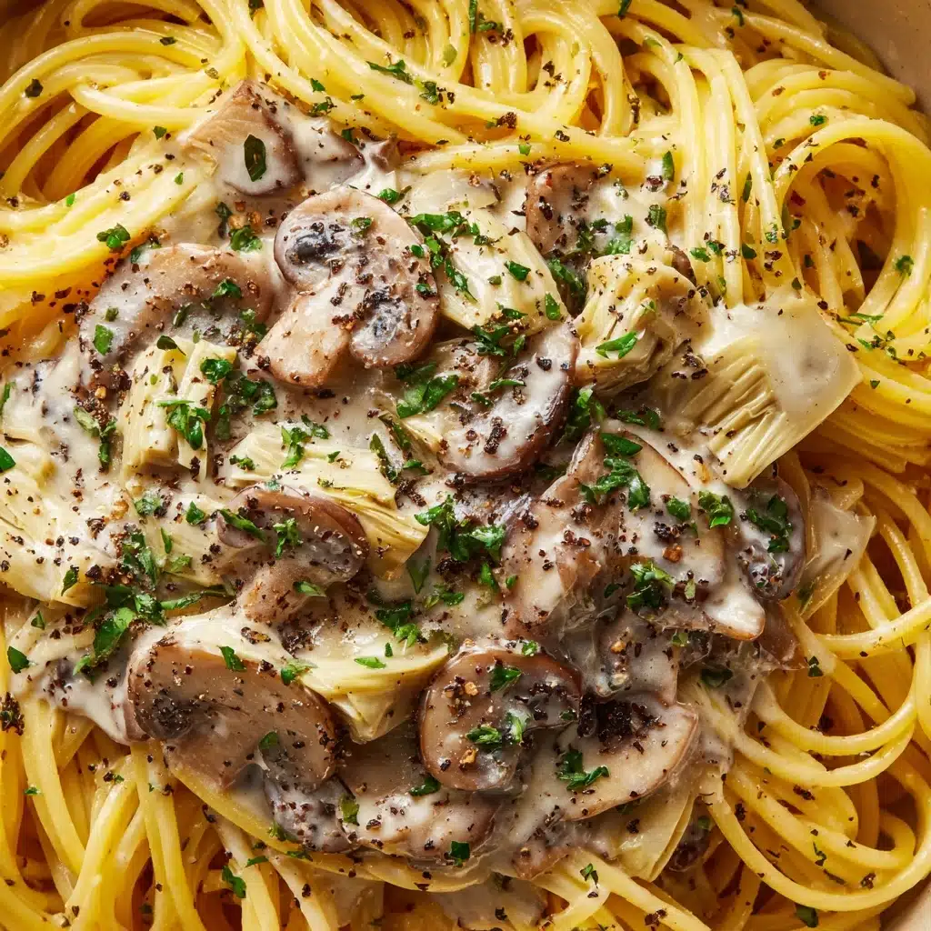 Creamy Chicken & Mushroom Dream Spaghetti Recipe - Recipe Image
