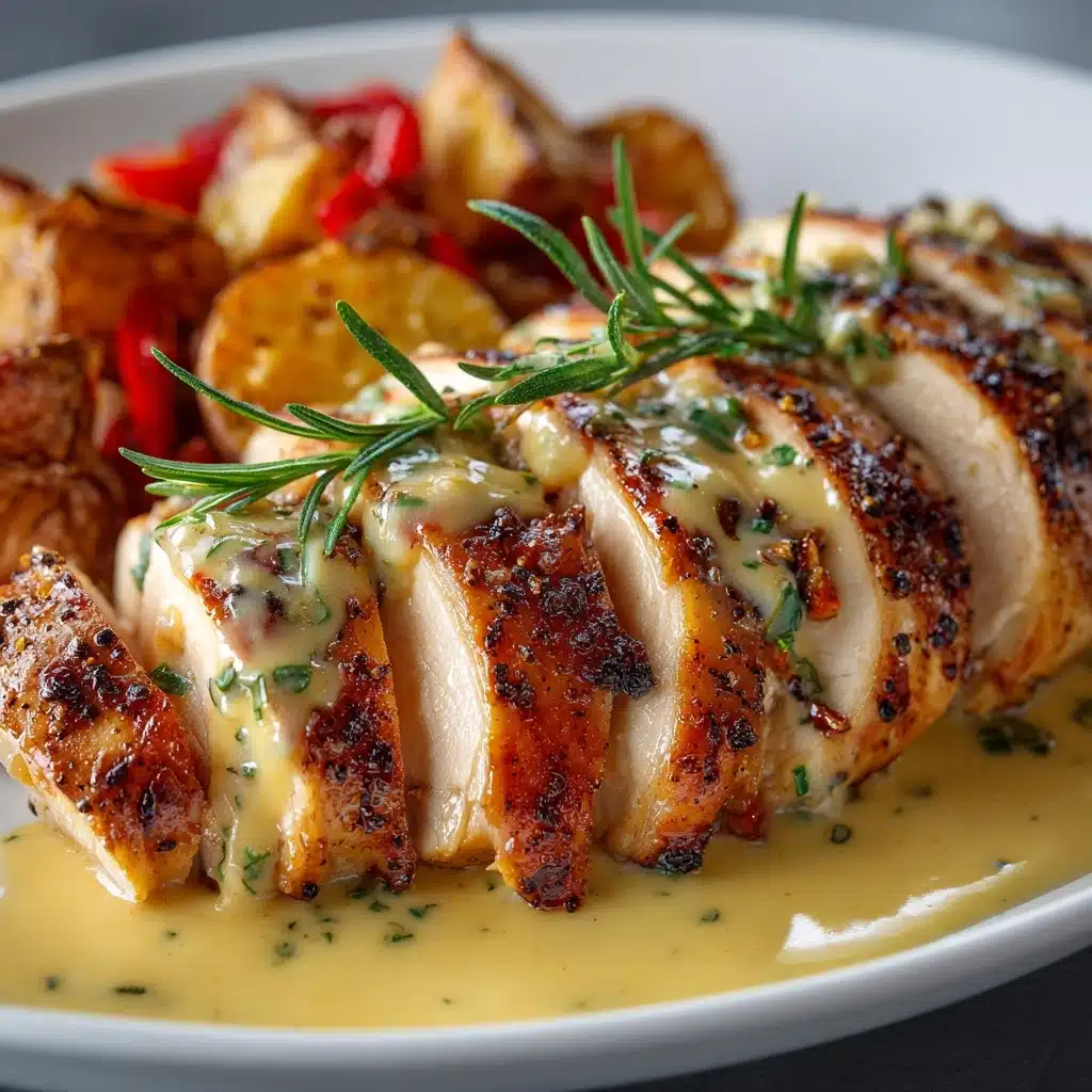 Chicken with Creamy Mustard Asiago Sauce Elegant Dinner Idea Recipe - Recipe Image