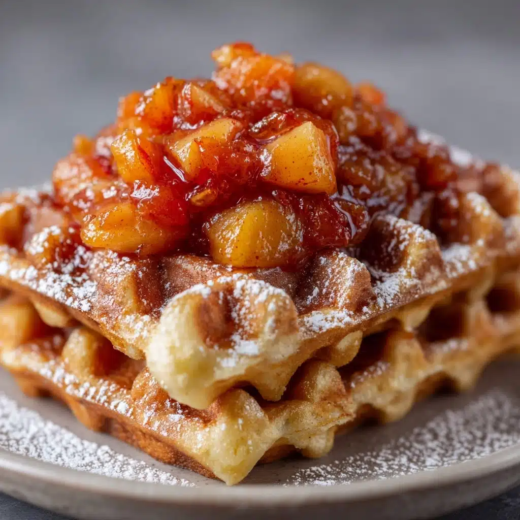 French Toast Waffles with Peach Sauce Recipe - Recipe Image