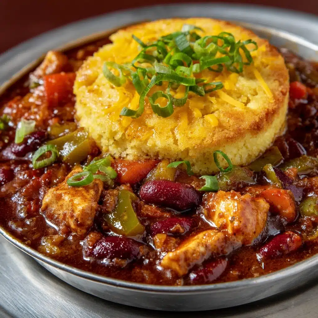 Chipotle Chicken Chili with Cheddar Bay Biscuit Topping Recipe - Recipe Image