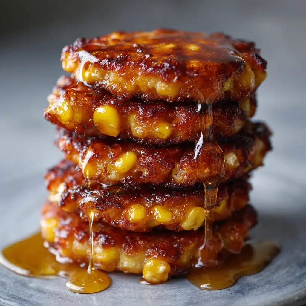 Sweet Corn Fritter Stacks with Honey Butter Recipe - Recipe Image