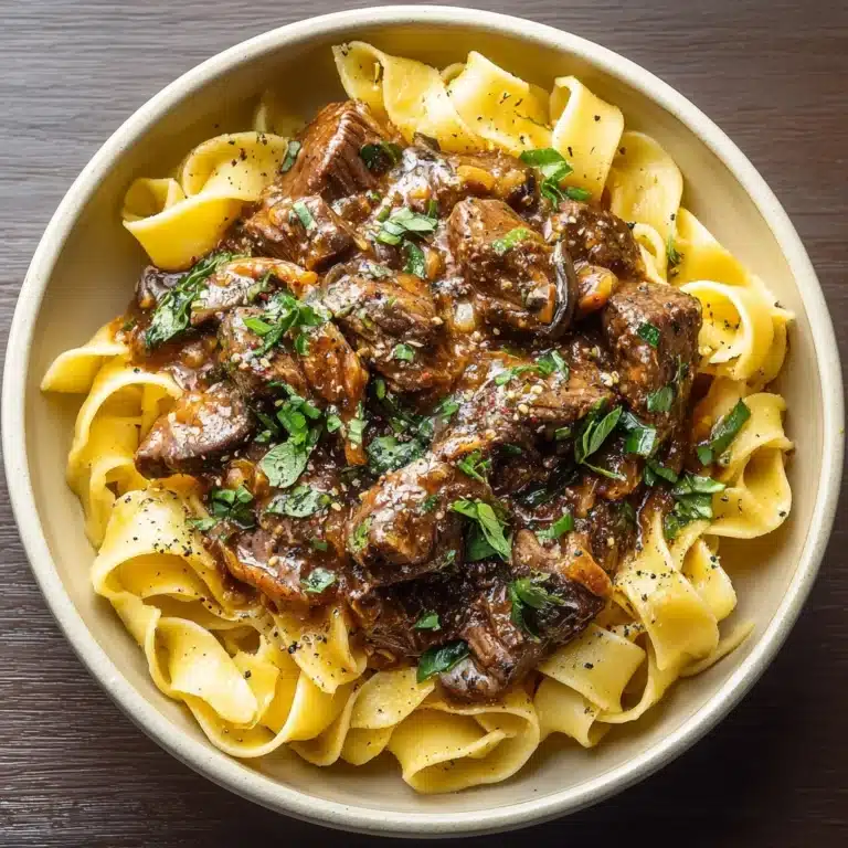 Rustic Beef Stroganoff with Egg Noodles Recipe