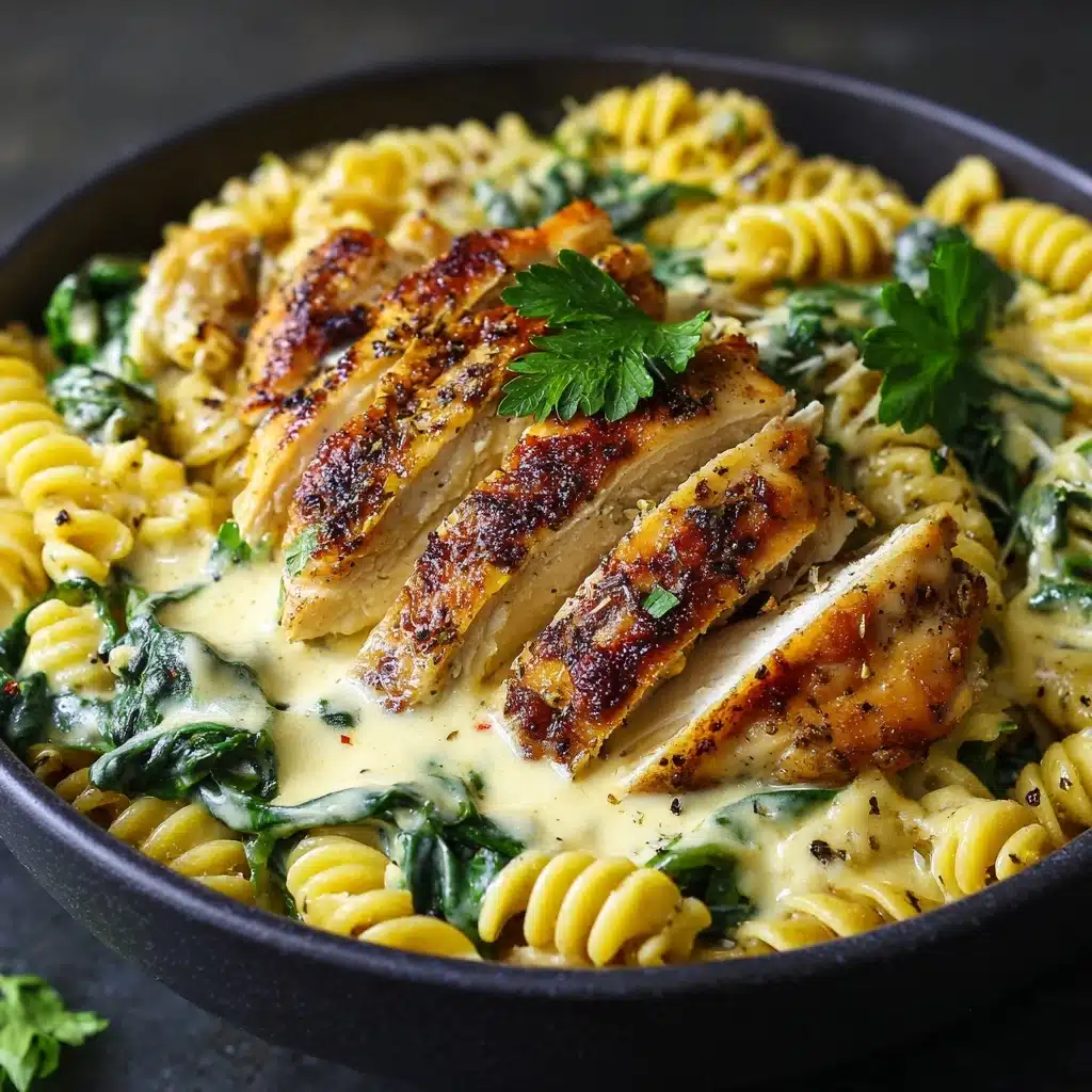 Spinach & Artichoke Dip Pasta with Chicken Recipe - Recipe Image