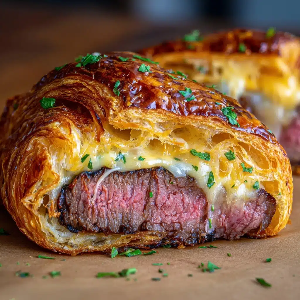 Garlic Butter Steak and Brie Croissant Melt Recipe