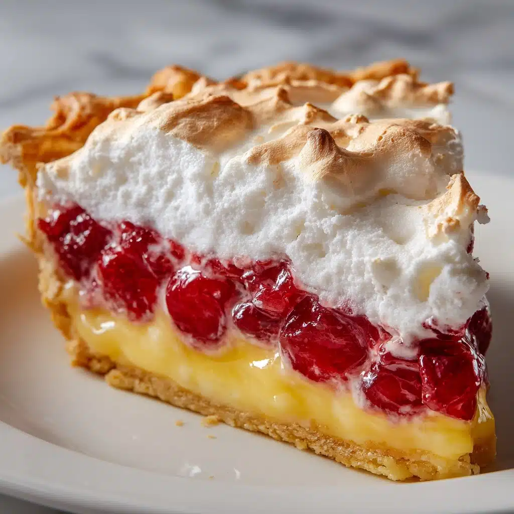 Rhubarb Meringue Pie Recipe with Fluffy Topping Recipe - Recipe Image