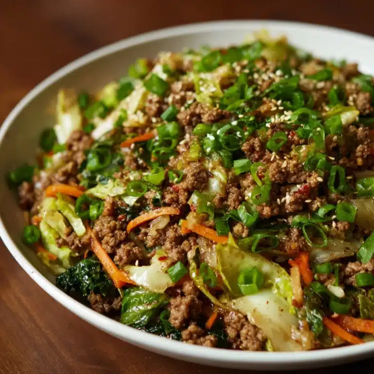 Healthy Chinese Ground Beef & Cabbage Stir Fry Recipe