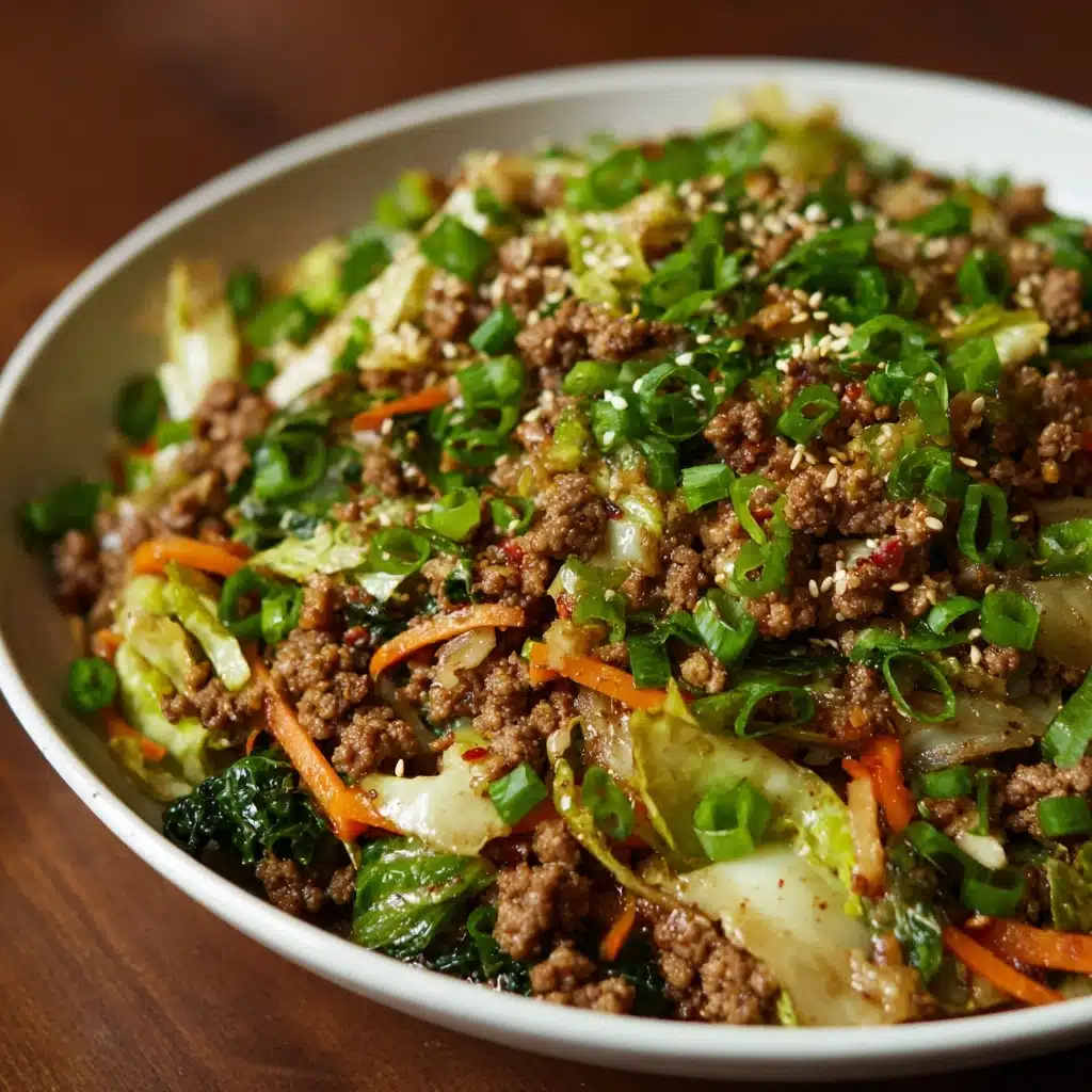 Healthy Chinese Ground Beef & Cabbage Stir Fry Recipe