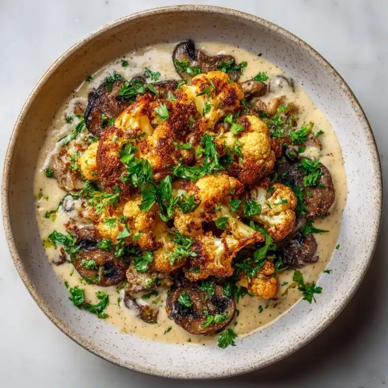 Garlic Mushrooms Cauliflower Skillet Recipe