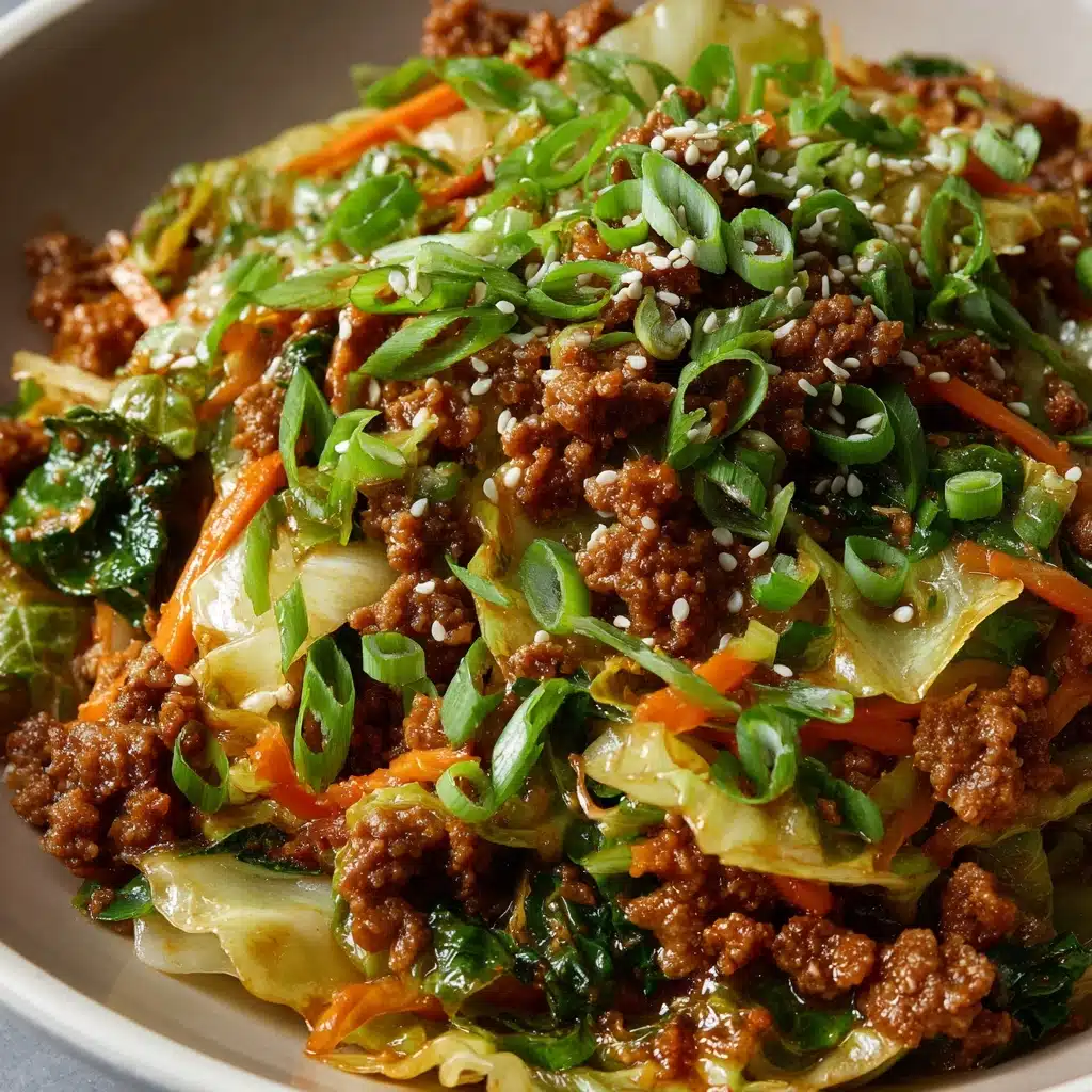 Healthy Chinese Ground Beef & Cabbage Stir Fry Recipe - Recipe Image