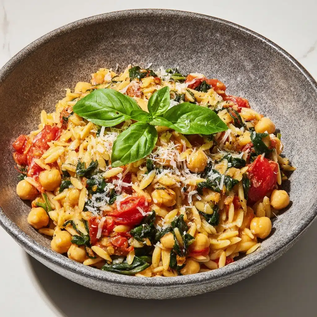 Creamy Tuscan Chickpeas & Orzo Recipe - Recipe Image