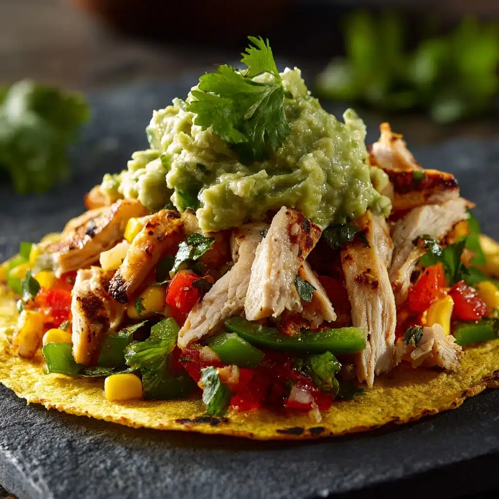 Chicken Veggie Tostadas with Guacamole Recipe - Recipe Image