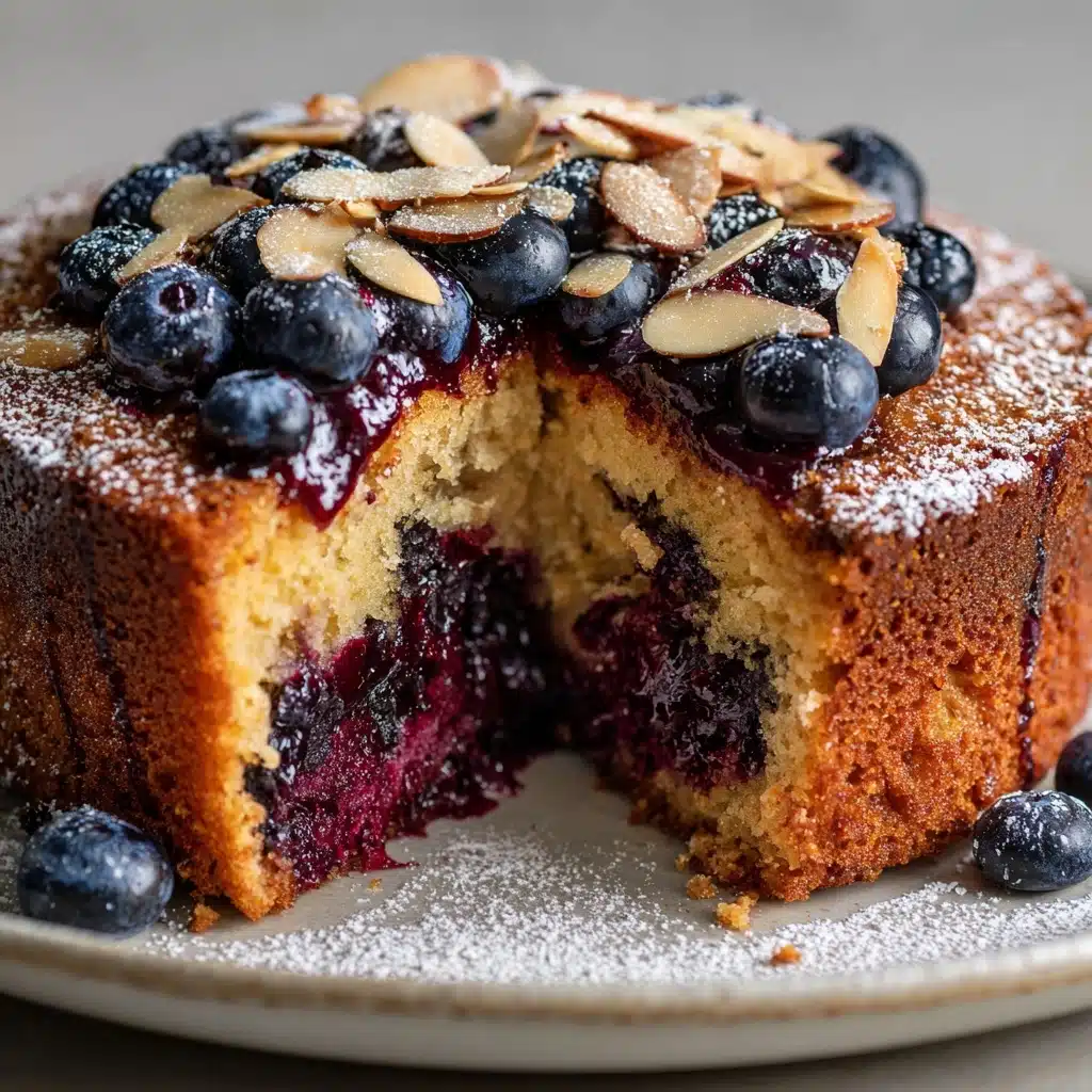 Almond Praline Blueberry Cake Recipe - Recipe Image