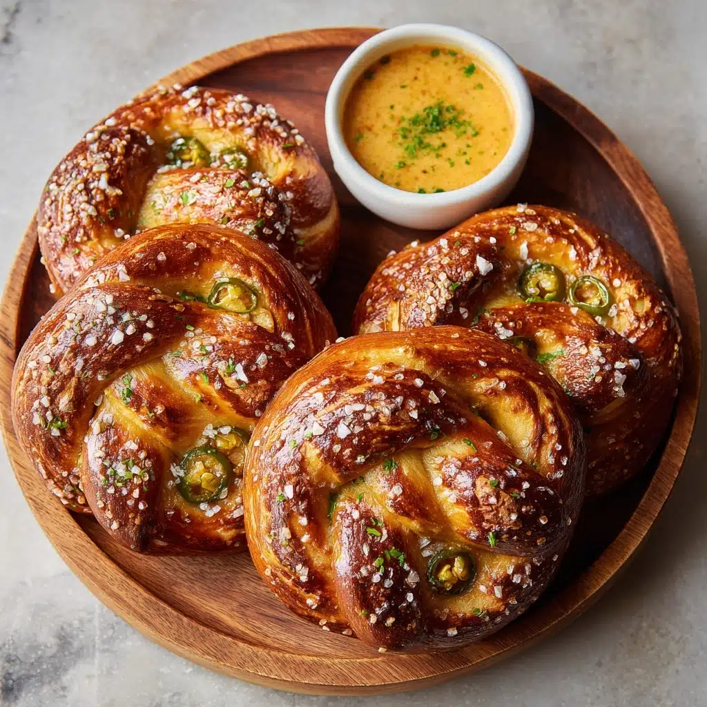 Cheddar Jalapeño Soft Pretzels Recipe