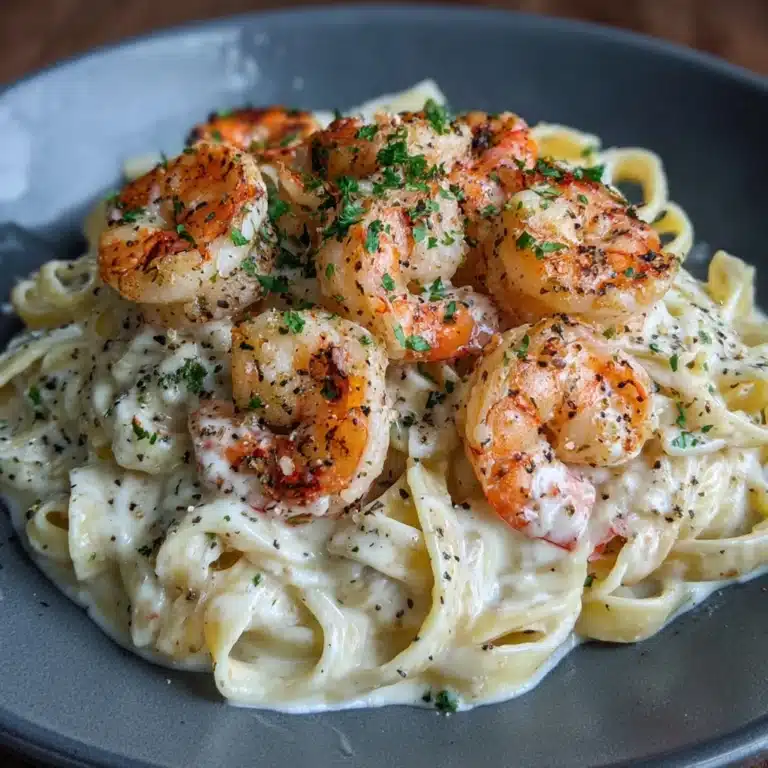 Grilled Salmon & Shrimp Fettuccine Alfredo Recipe