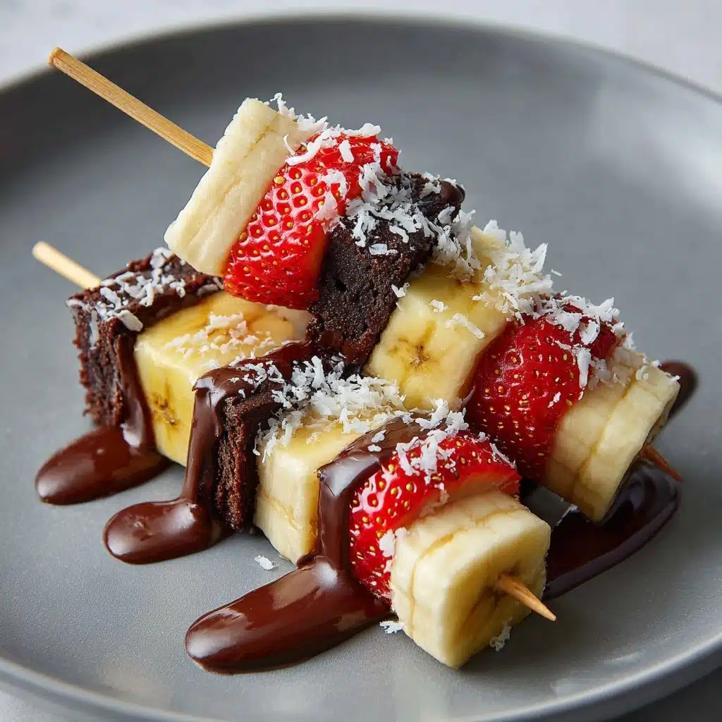 Strawberry Banana Brownie Skewers Recipe - Recipe Image