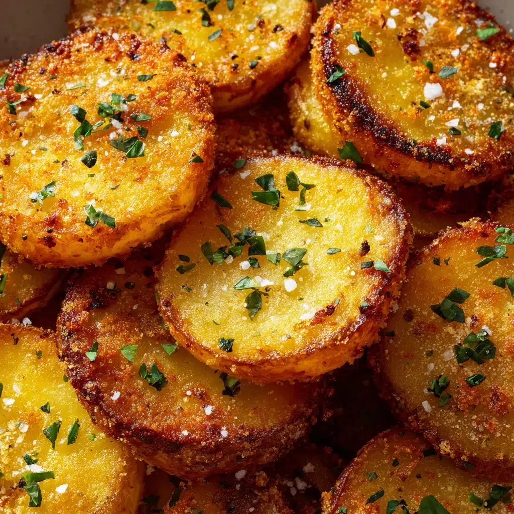 Crispy Garlic Parmesan Crusted Potatoes Recipe - Recipe Image