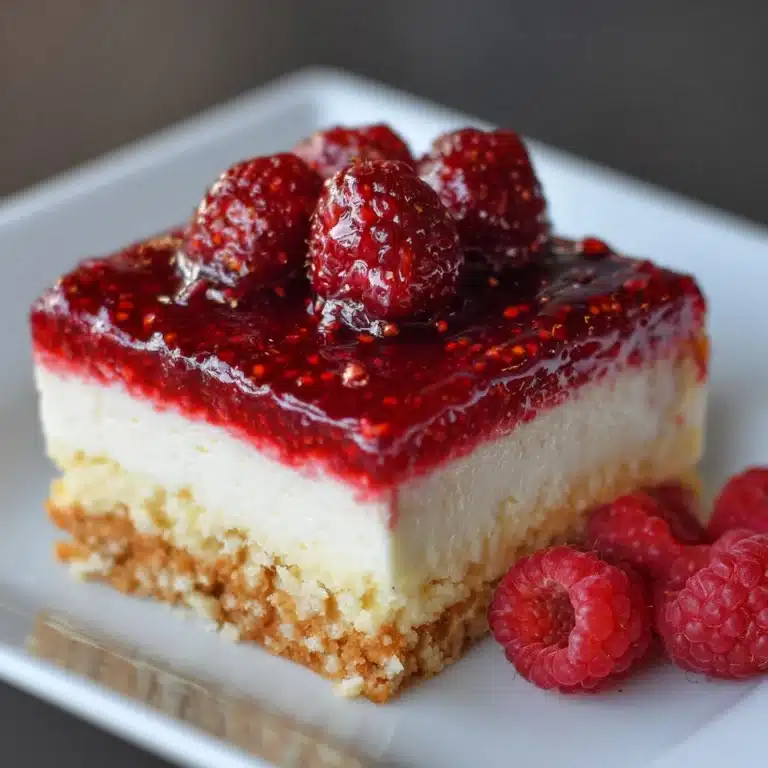 No-Bake Raspberry Cheesecake Bars Recipe