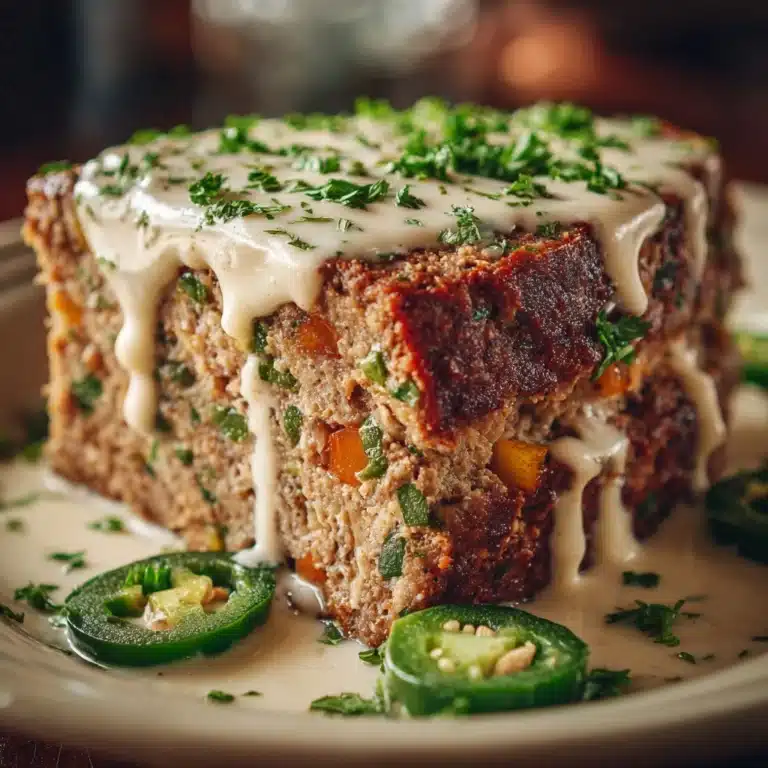 Smoky Jalapeño Popper Meatloaf with Creamy Ranch Drizzle Recipe