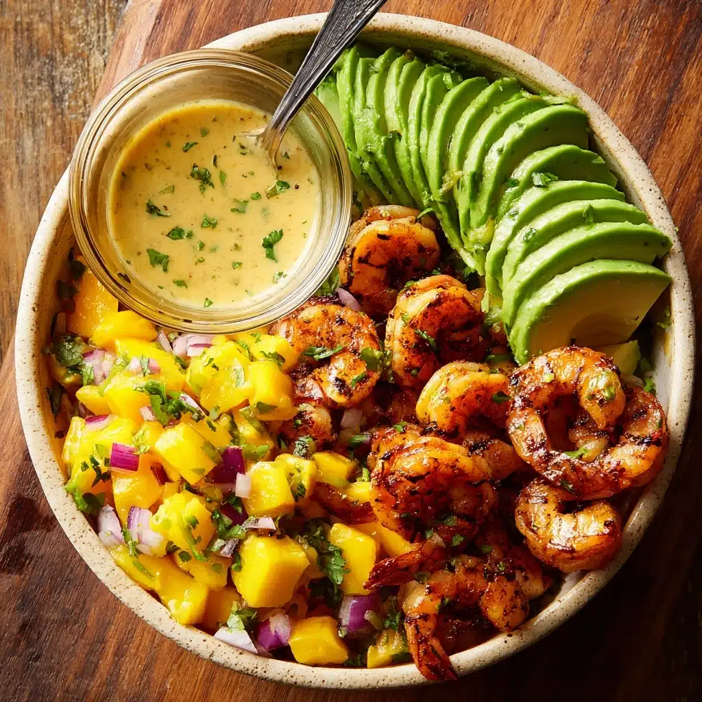 Shrimp and Avocado Bowls with Mango Salsa & Lime-Chili Sauce Recipe - Recipe Image