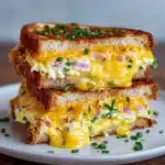 Spicy Cheddar & Cream Cheese Egg Sandwich Recipe