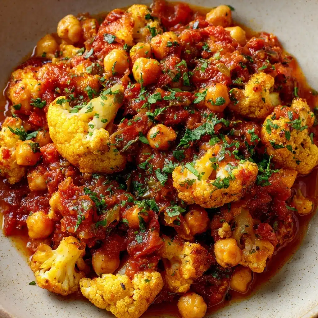 Creamy Tomato Chickpea and Cauliflower Masala Recipe