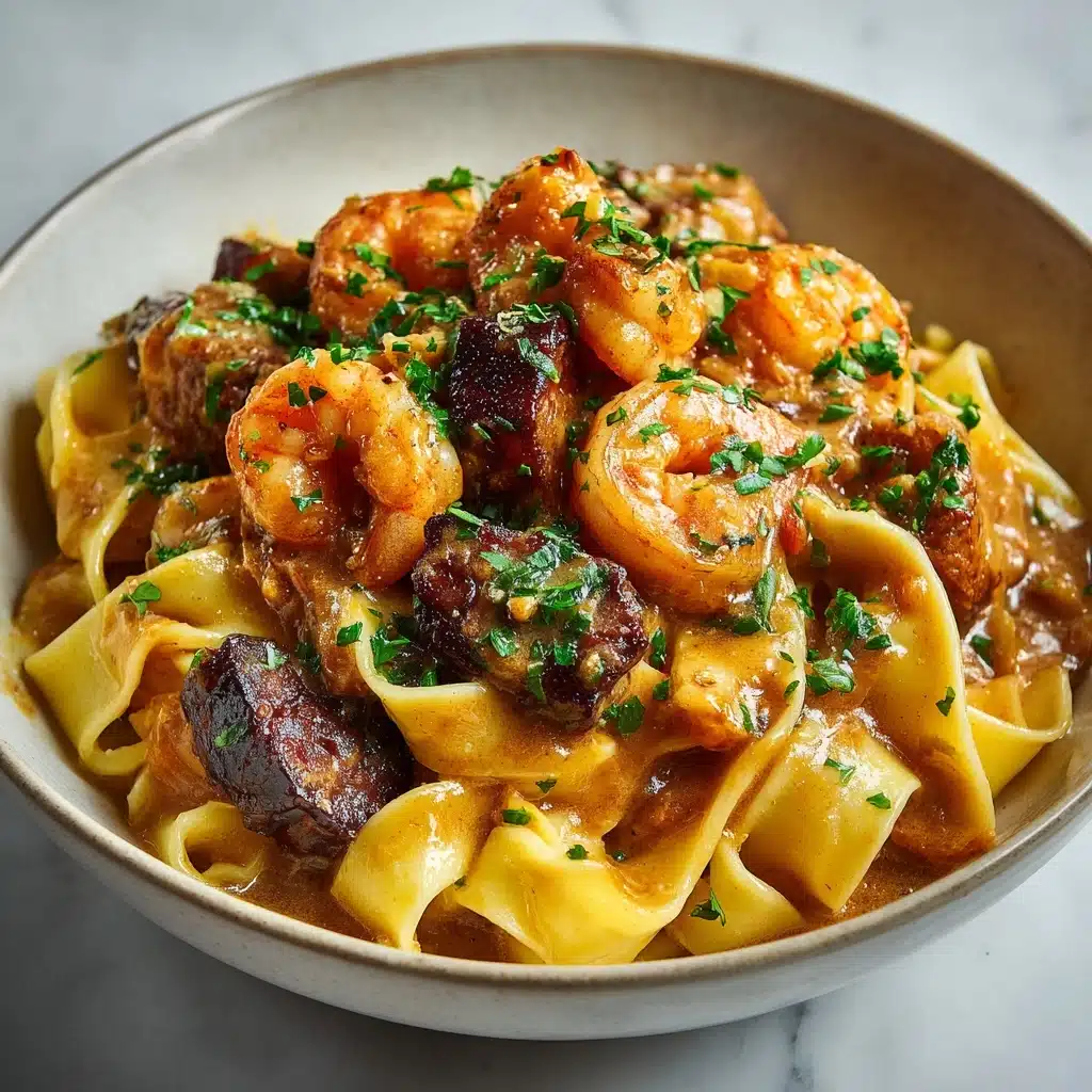 Creamy Cajun Shrimp Pasta with Sausage Recipe - Recipe Image