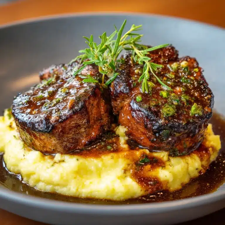 Garlic Butter Chicken & Ribeye with Parmesan Mash Recipe