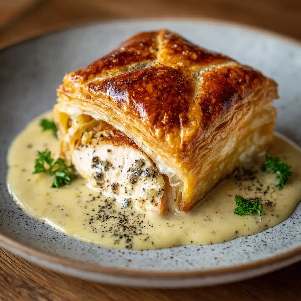Chicken in Puff Pastry with Mustard Cream Sauce Recipe - Recipe Image