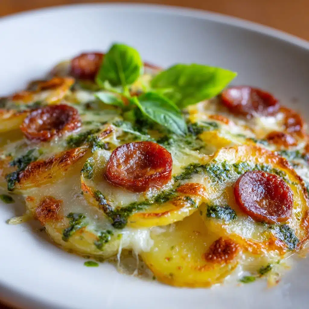 Pesto Potato Pizza with Sausage Recipe - Recipe Image