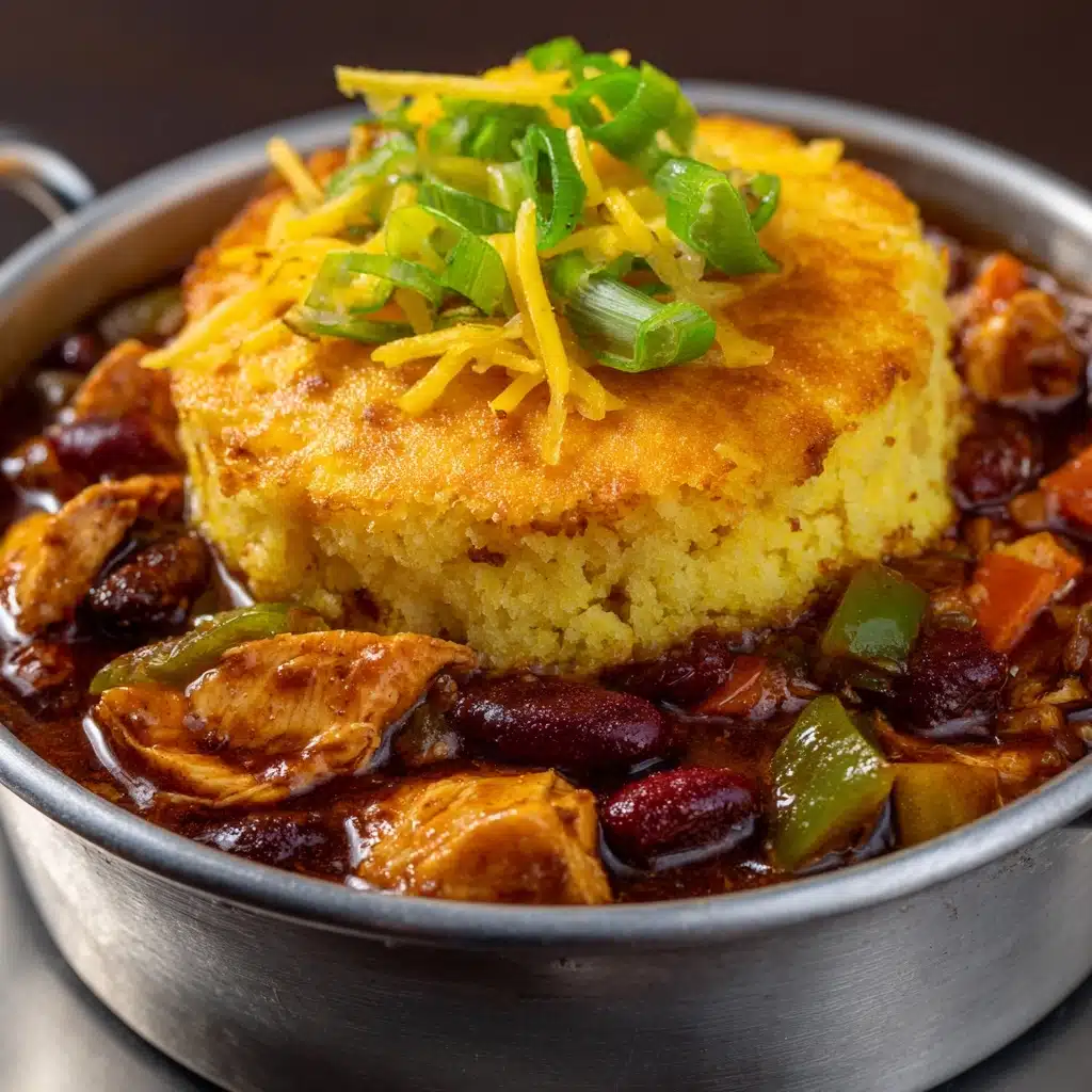 Chipotle Chicken Chili with Cheddar Bay Biscuit Topping Recipe