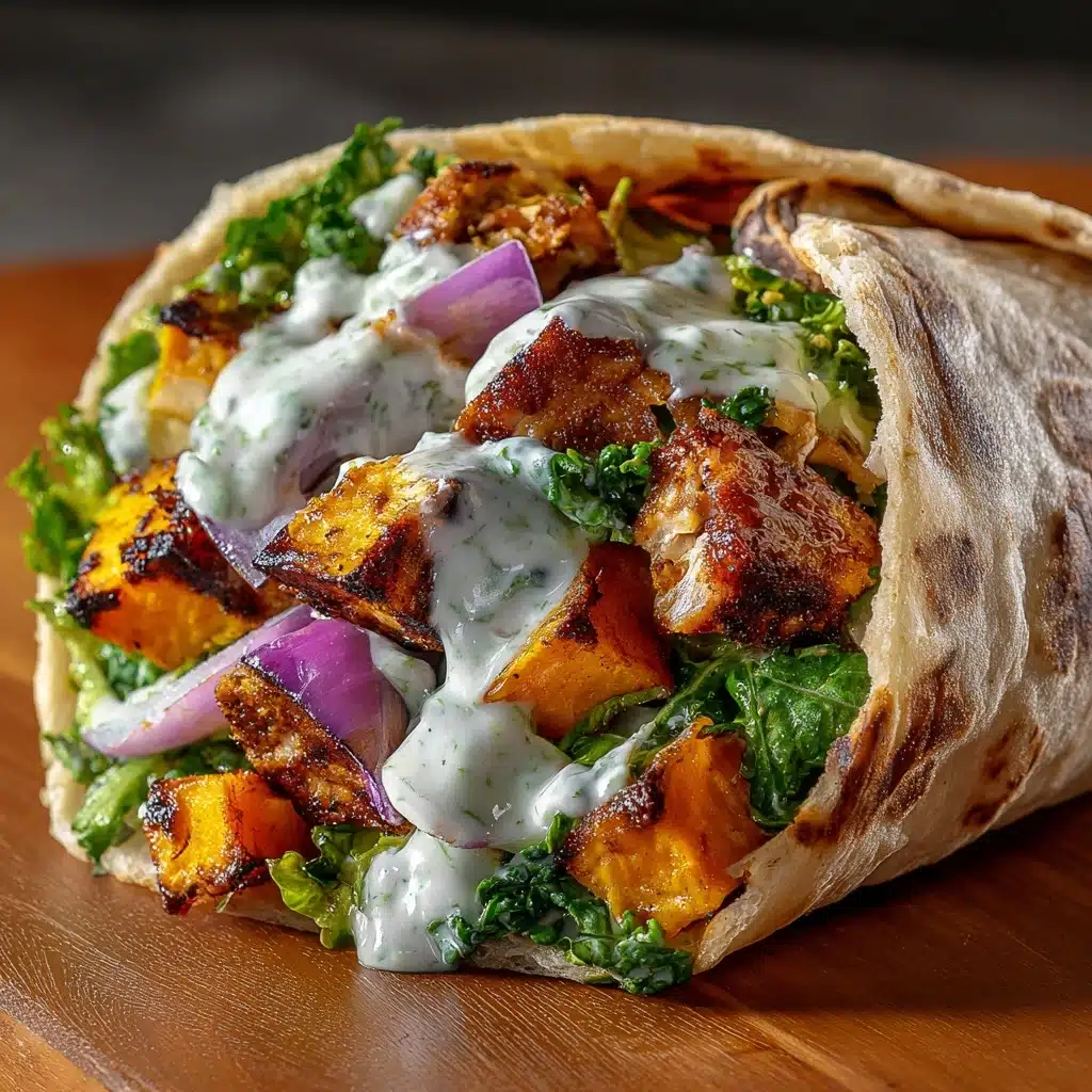 Curry Chicken Gyro and Tahini Sweet Potatoes Recipe