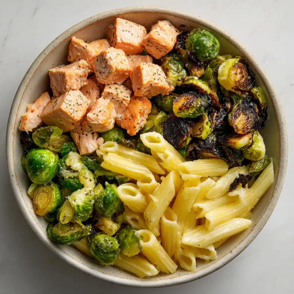 Salmon Pasta with Brussels Sprouts Recipe - Recipe Image