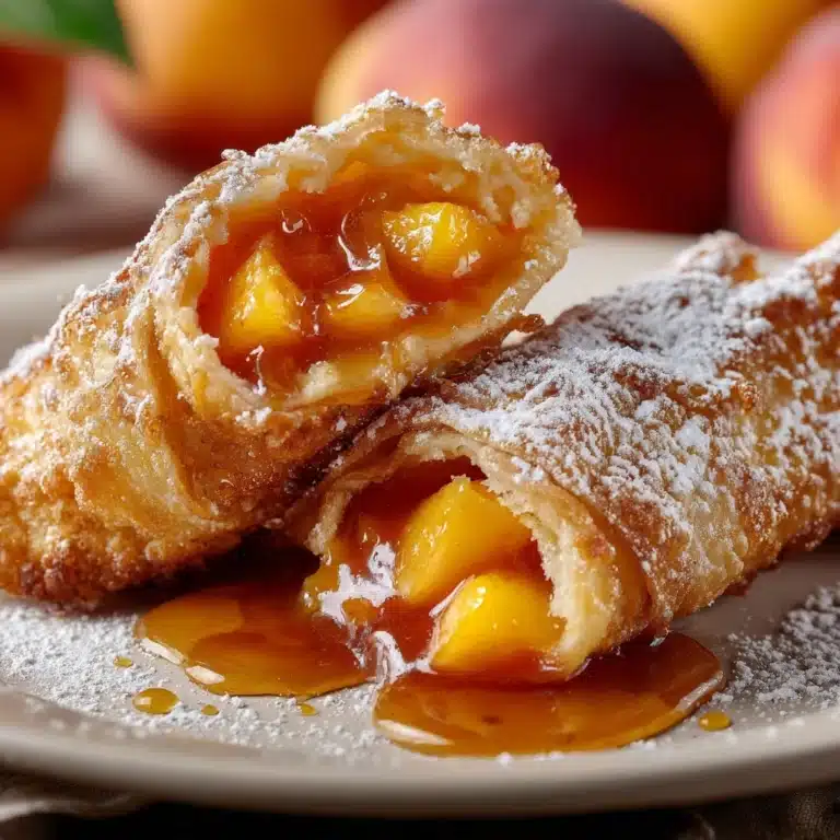 Peach Cobbler Egg Rolls Recipe