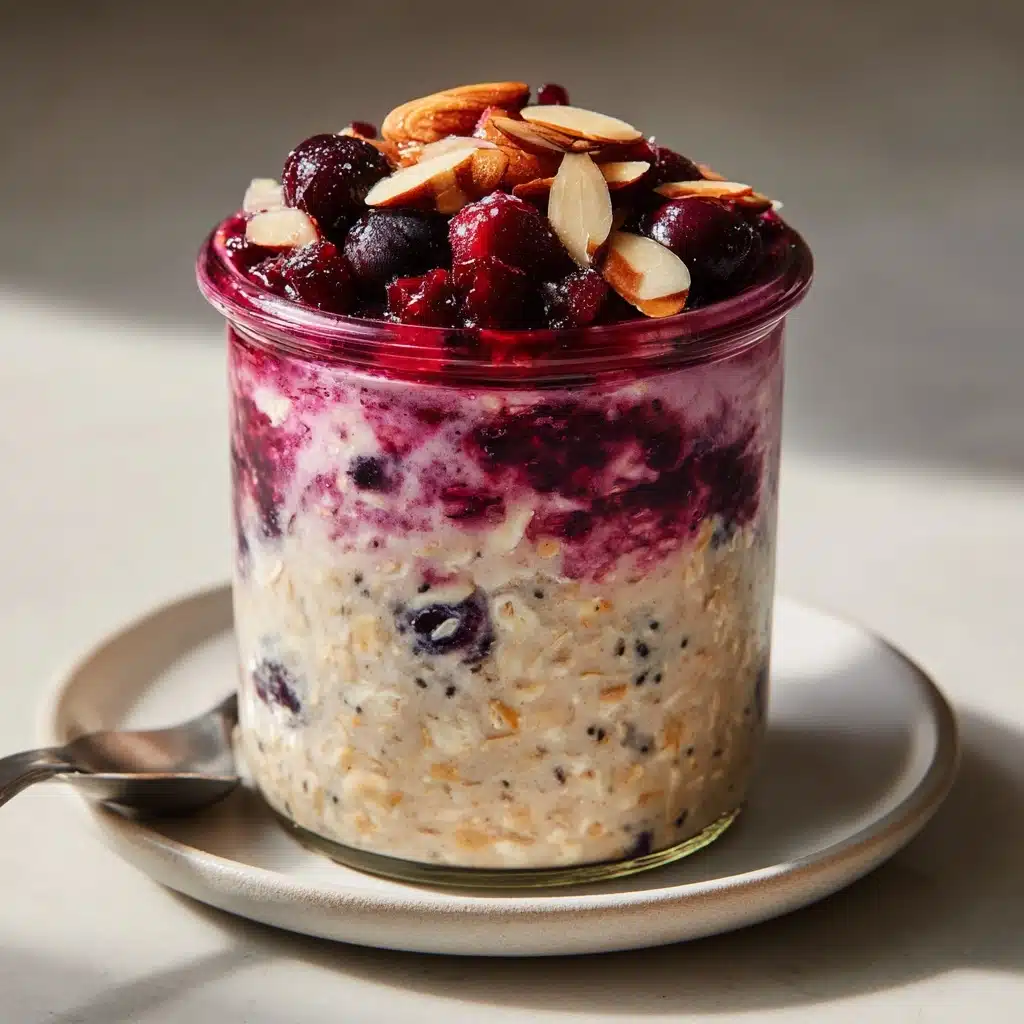Berry Cherry Almond Overnight Oats Recipe