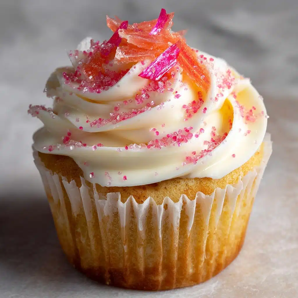 Rhubarb Honey Peach Cream Cheese Cupcakes Recipe - Recipe Image
