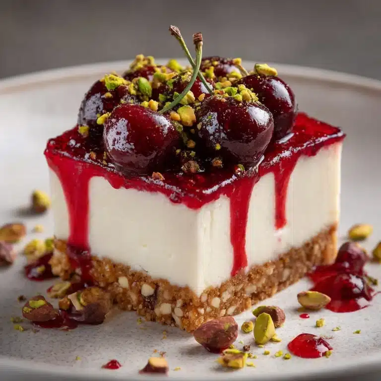 Heavenly Cherry Pistachio Cheesecake Bars Recipe