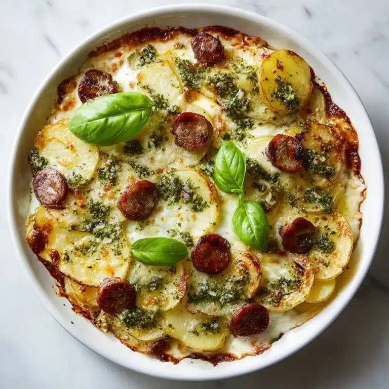 Pesto Potato Pizza with Sausage Recipe