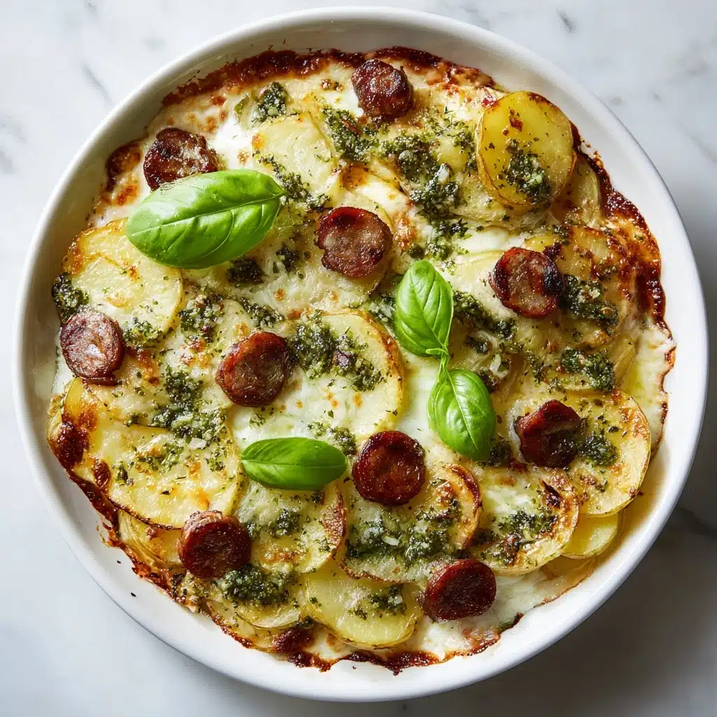 Pesto Potato Pizza with Sausage Recipe