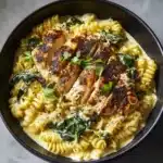 Spinach & Artichoke Dip Pasta with Chicken Recipe