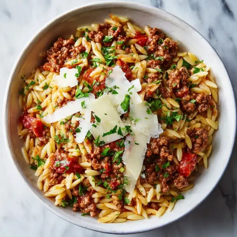 Manestra (Greek-Style Orzo with Ground Beef) Recipe