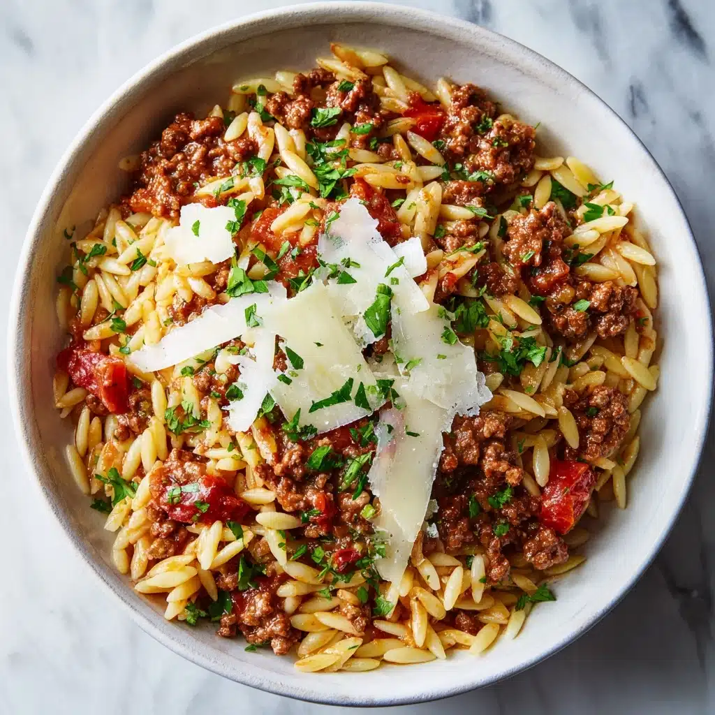 Manestra (Greek-Style Orzo with Ground Beef) Recipe