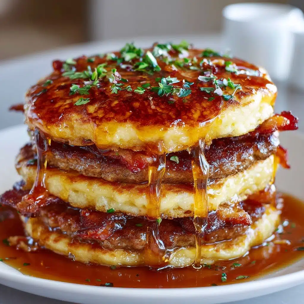 Truffle Butter Cheeseburger Pancake Sliders Recipe - Recipe Image