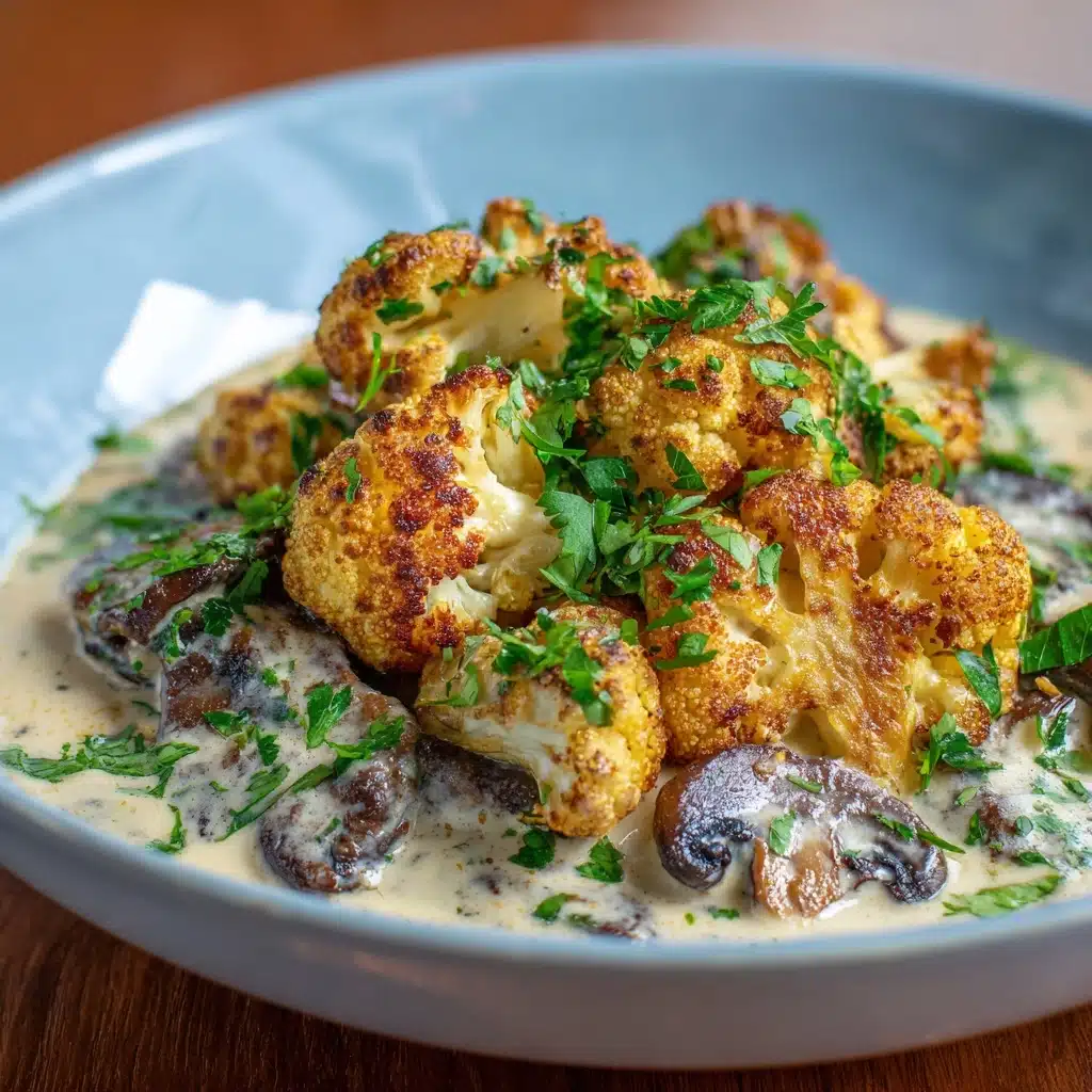 Garlic Mushrooms Cauliflower Skillet Recipe - Recipe Image