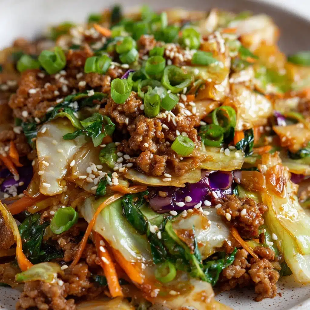 Healthy Chinese Ground Beef & Cabbage Stir Fry Recipe - Recipe Image
