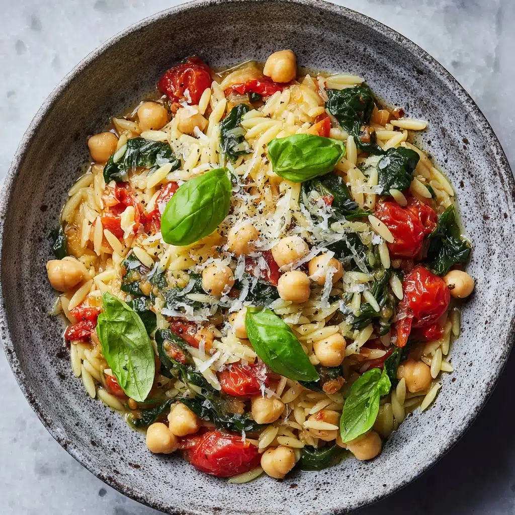 Creamy Tuscan Chickpeas & Orzo Recipe
