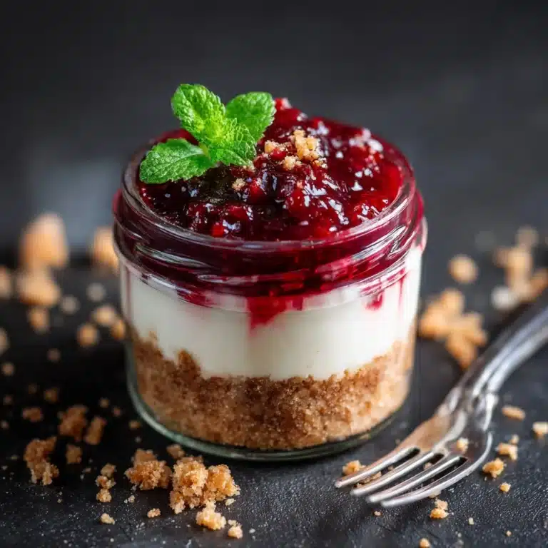 No-Bake Rhubarb Cheesecake Jars Recipe