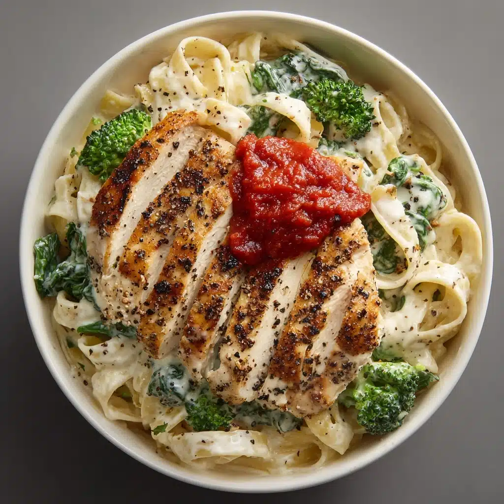 Creamy Chicken and Spinach Pasta with Broccoli Recipe